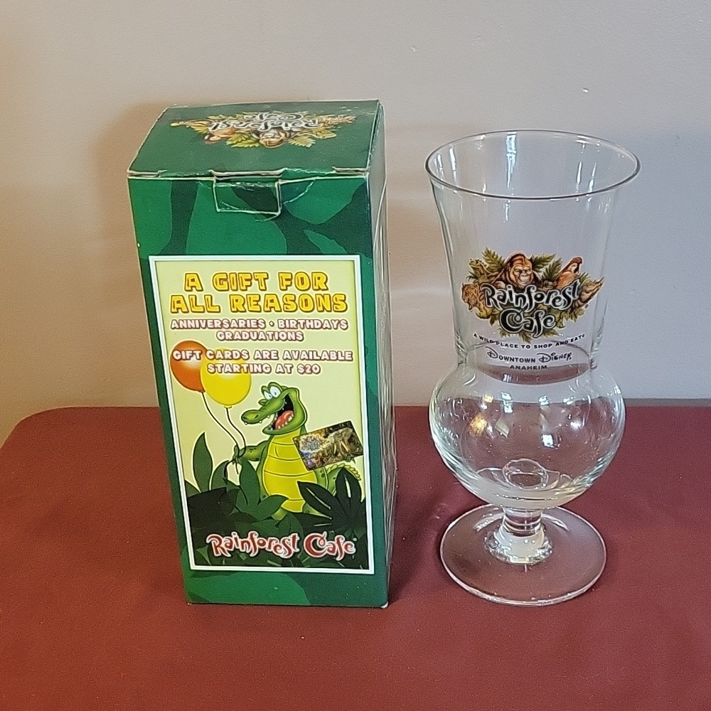 Cafe Downtown Disney Anaheim Collectable Hurricane Souvenir Glass Cup